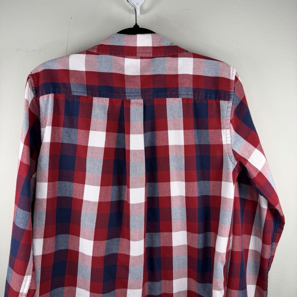 Us Polo Asso Shirt Boys Size 18 Red Blue Plaid Flannel Classic Fit Pocket Preppy - Picture 10 of 11